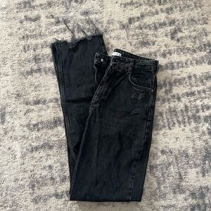 Zara Black Denim Straight Leg